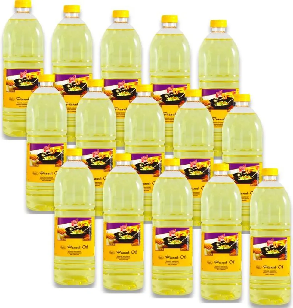 Pack of 15 peanut oil (15x 1 liter) | Golden Turtle Peanut Oil | Arachid Ollie