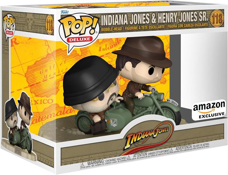 Funko Pop! Ride Super Deluxe: IJ&TLC - Indiana Jones - Indy and Sr. with Bike - Indiana Jones 3 - Amazon Exclusive - Vinyl Collectible Figure - Gift Idea - Official Merchandise - Movies Fans