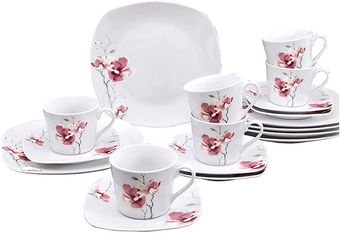 Creatable, 20193, Amelie Aiko series, crockery set, coffee service, 18 pieces, multi-coloured, porcelain.
