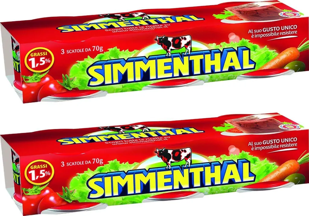 18x SIMMENTHAL Beef in Aspic 70g 100% Italian Meat Aspic Meat 1260g