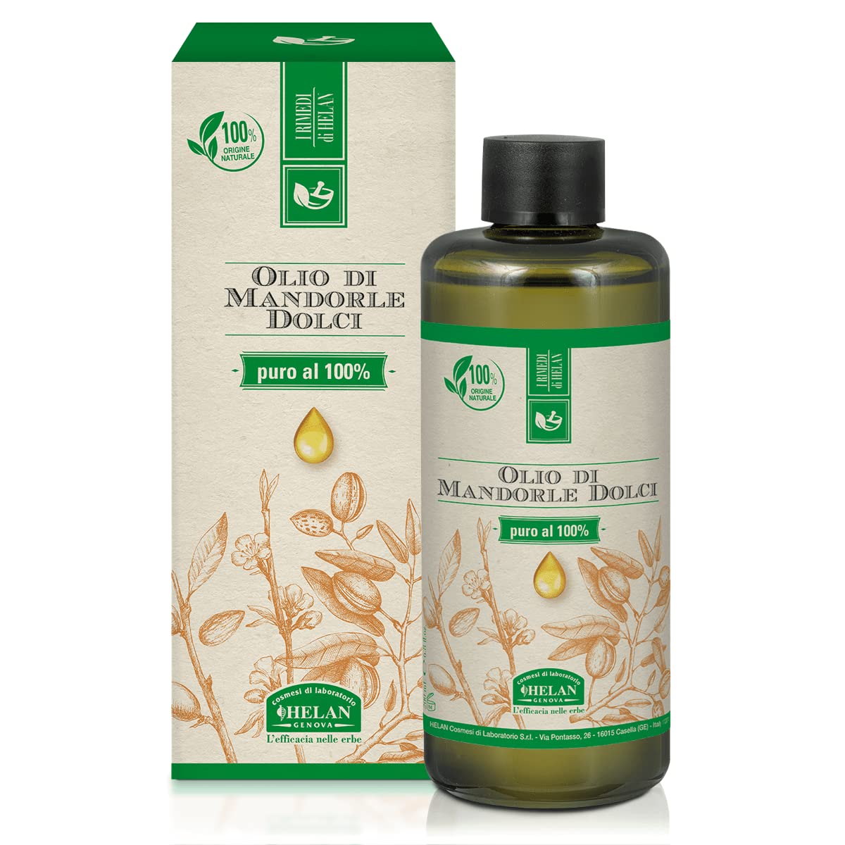 Helan, Pure Almond Oil, Sweet Almond Oil, Moisturising, Nourishing, Elastic, Prevent Stretch Marks, 200ml