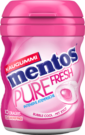 Mentos Chewing gum pure fresh bubble cool with green tea, sugar-free (10 pieces), 20 g