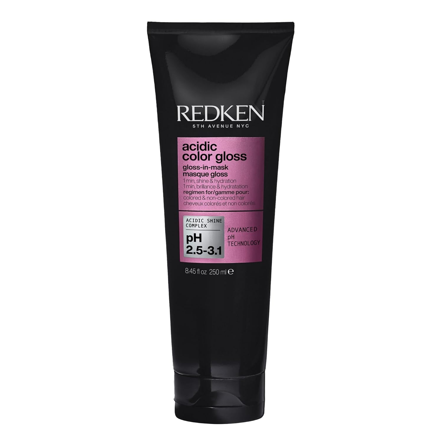 Redken Silicone-Free Hair Mask for Intense Moisture & Reflective Shine, Removes Residues and Makes Hair Radiant, Cream-To-Gloss Technology, Acidic Color Gloss Gloss-In Mask, 250 ml