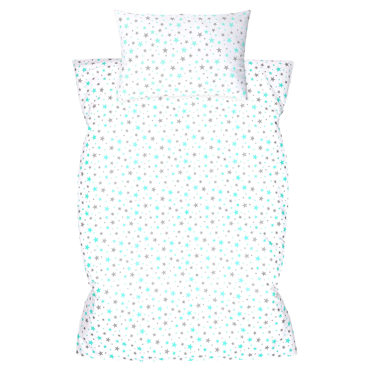 Amilian Children\'s Bed Linen, 2-Piece Set, 100% Cotton Baby Bedding Set for Baby, Duvet Cover 100 x 135 cm, Pillowcase 40 x 60 cm, with Envelope Closure