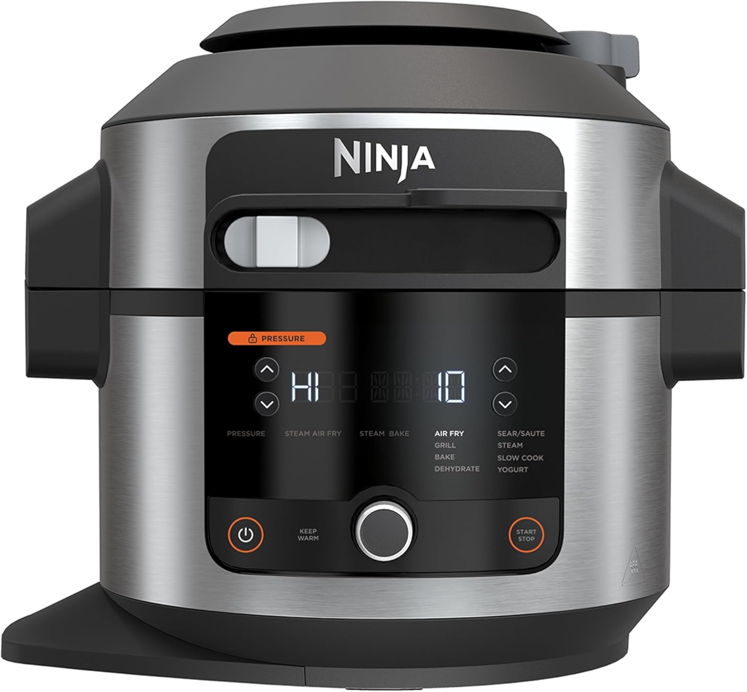 Ninja Foodi Multicooker with SmartLid, 6L, 11-in-1 Multicooker, Pressure Cooker, Pressure Cooker, Airfryer, Hot Air Fryer, Slow Cooker, Grilling, Baking, Stainless Steel, OL550EU