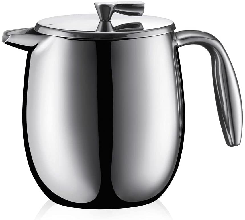 Bodum Columbia Double Wall Stainless Steel French Press Coffee Maker, 0.5 L/17 oz - 4 Cup