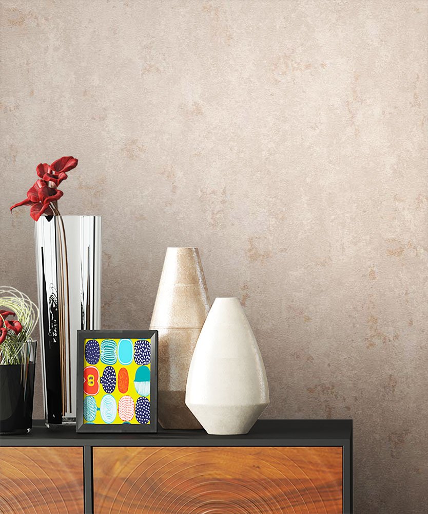 Newroom Design Newroom Plain Wallpaper Beige Non-Woven Wallpaper Monochrome Fun Modern And