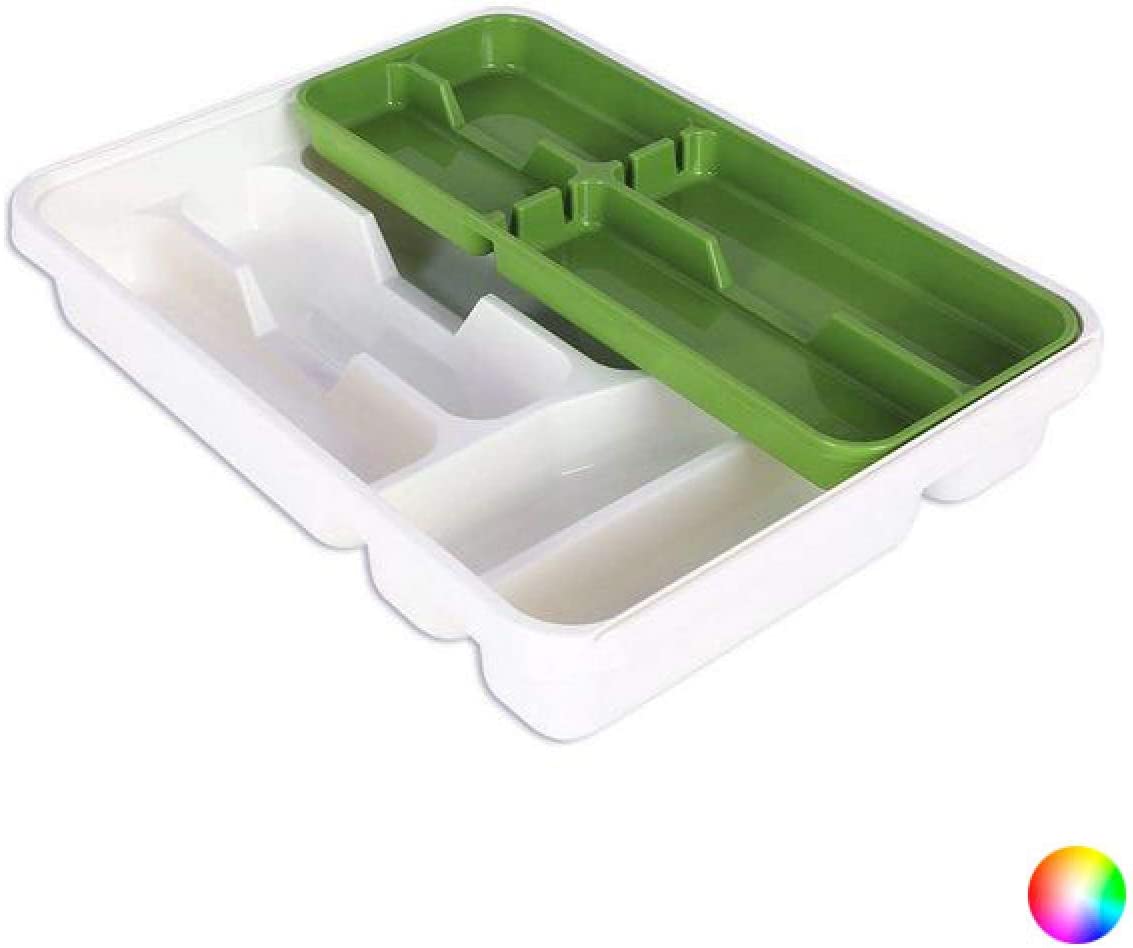 Tontarelli BIG-S2201028 Cutlery Organiser Double Plastic 31 x 39.5 x 7 cm White/Grey
