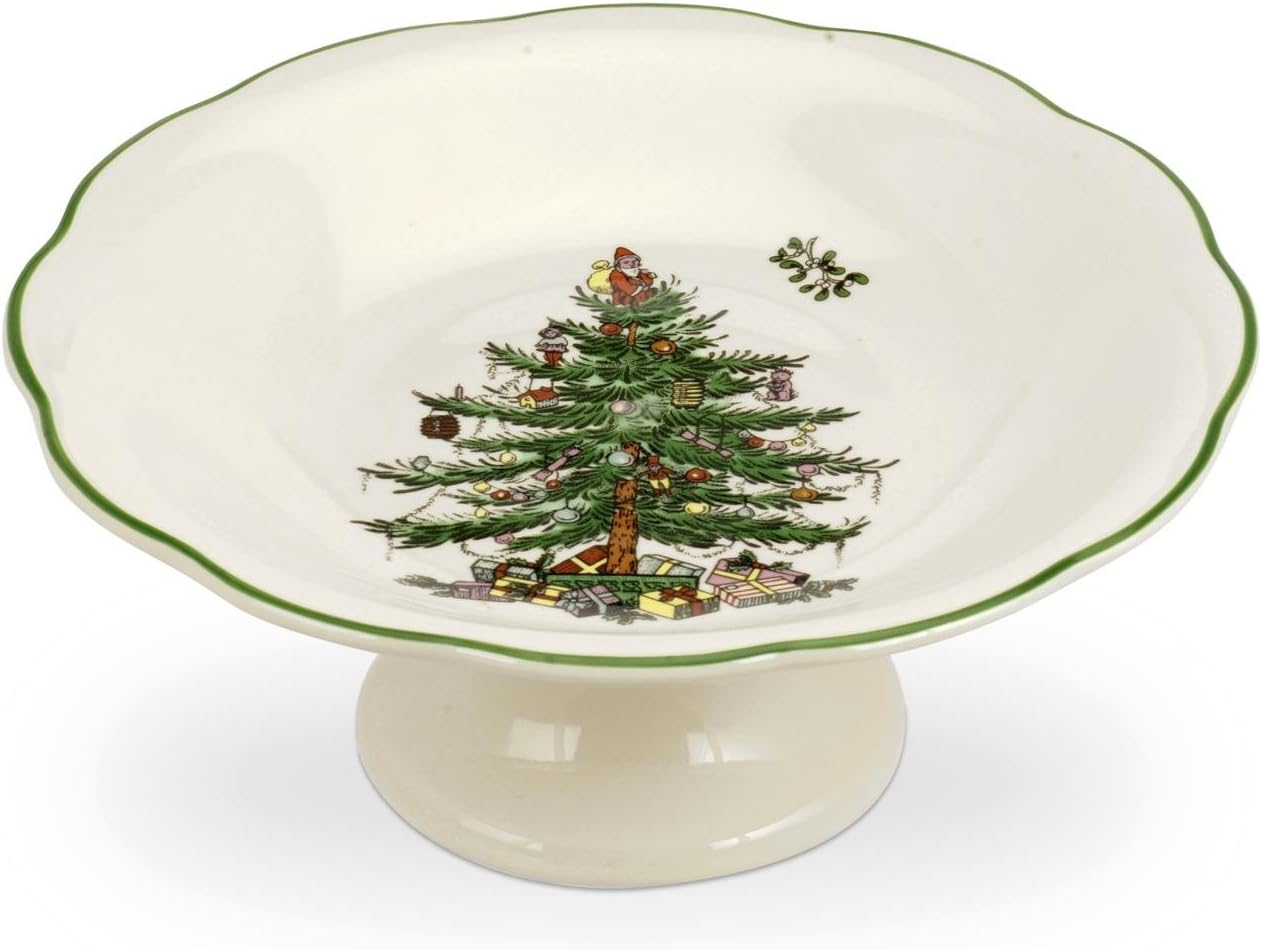 Portmeirion Spode Sculpted Footed Candy Dish Single, Ceramic Multi-Colour, 18 x 18 x 7 cm