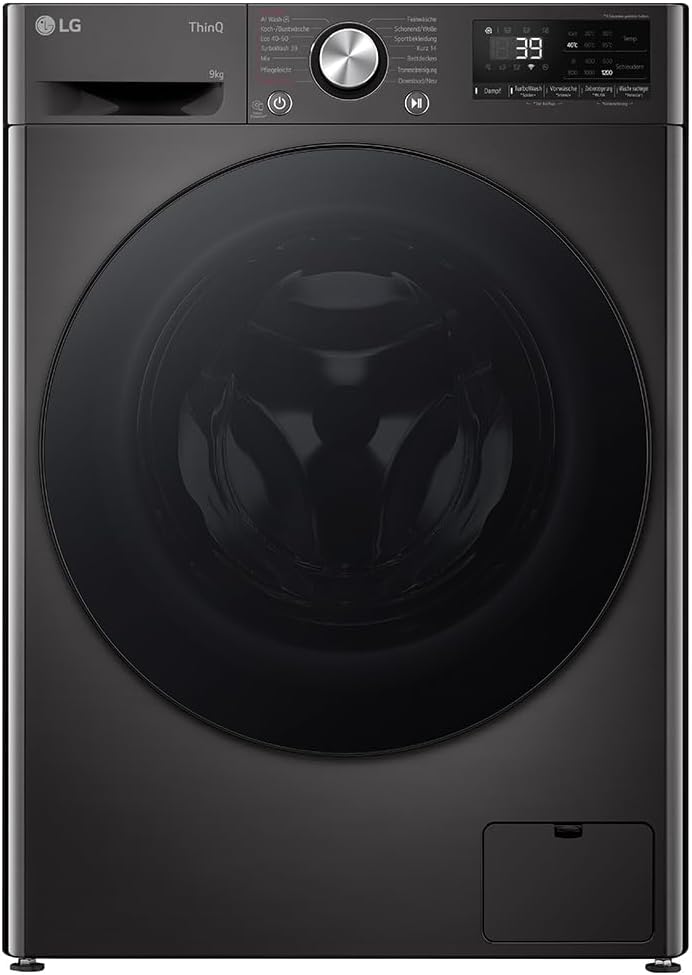 LG F2V7SLIM9B Washing Machine | 9kg | Energy A | Steam | Black