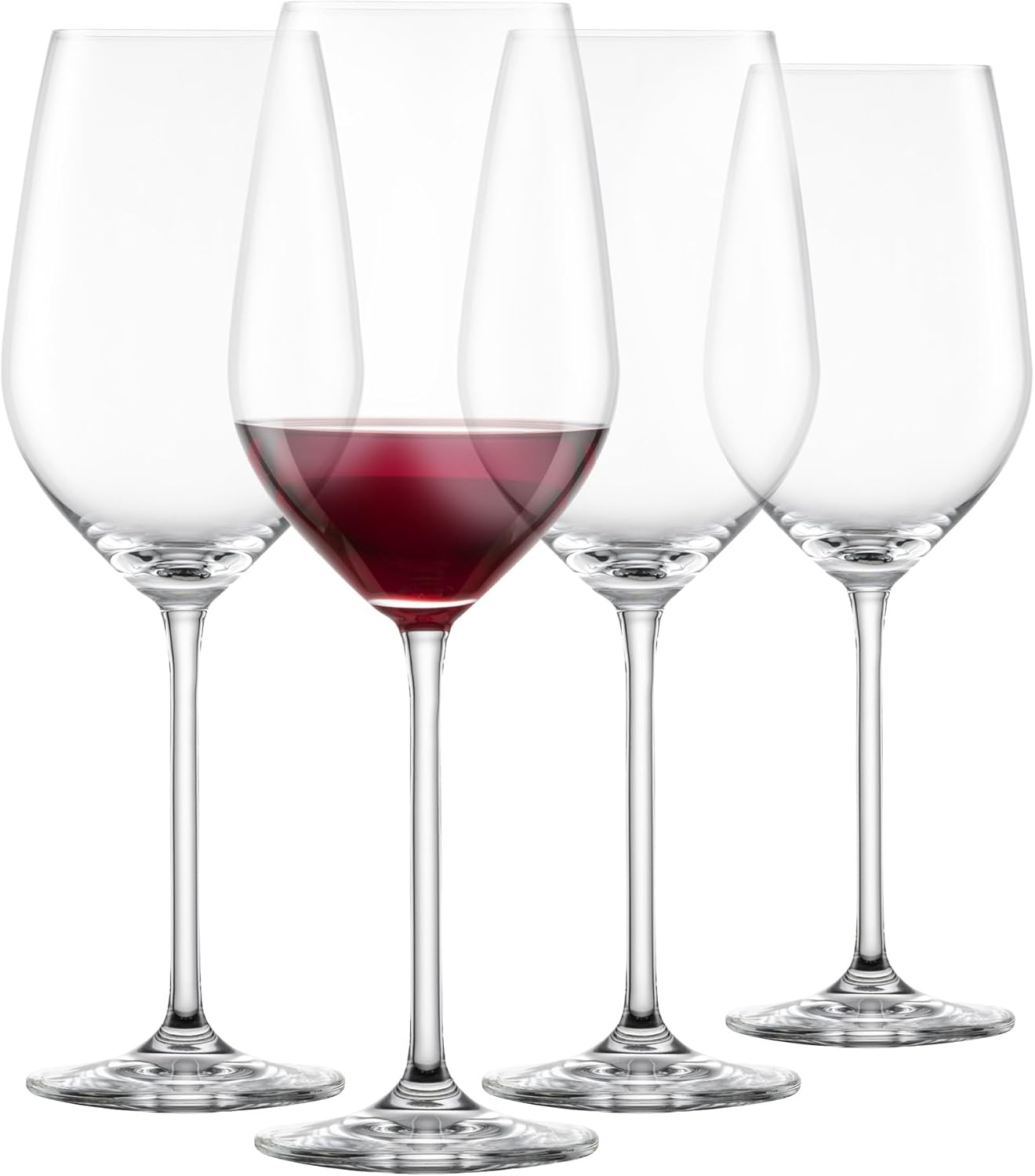 SCHOTT ZWIESEL Bordeaux Red Wine Glass Fortissimo (Set of 4), Elegant Bordeaux Glasses for Red Wine, Dishwasher Safe Tritan Crystal Glasses, Made in Germany (Item No. 123682)