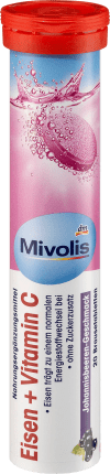 Mivolis Iron Vitamin C Effervescent Tablets 20 Pcs., 82 G