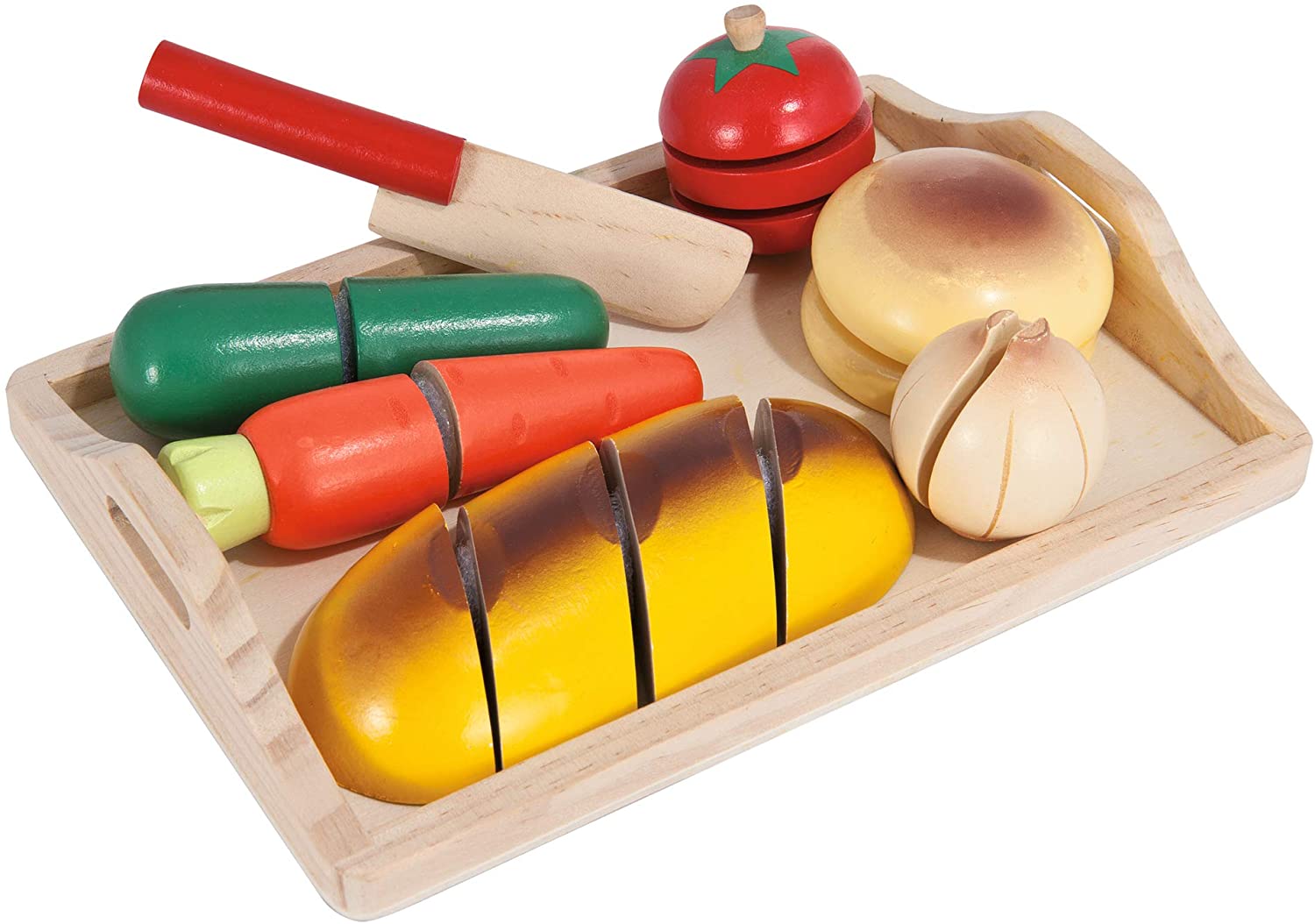 Eichhorn 100003731 with Various Wooden Pieces for Cutting Chopping Board Set – 24 x 14 x 3.5 cm