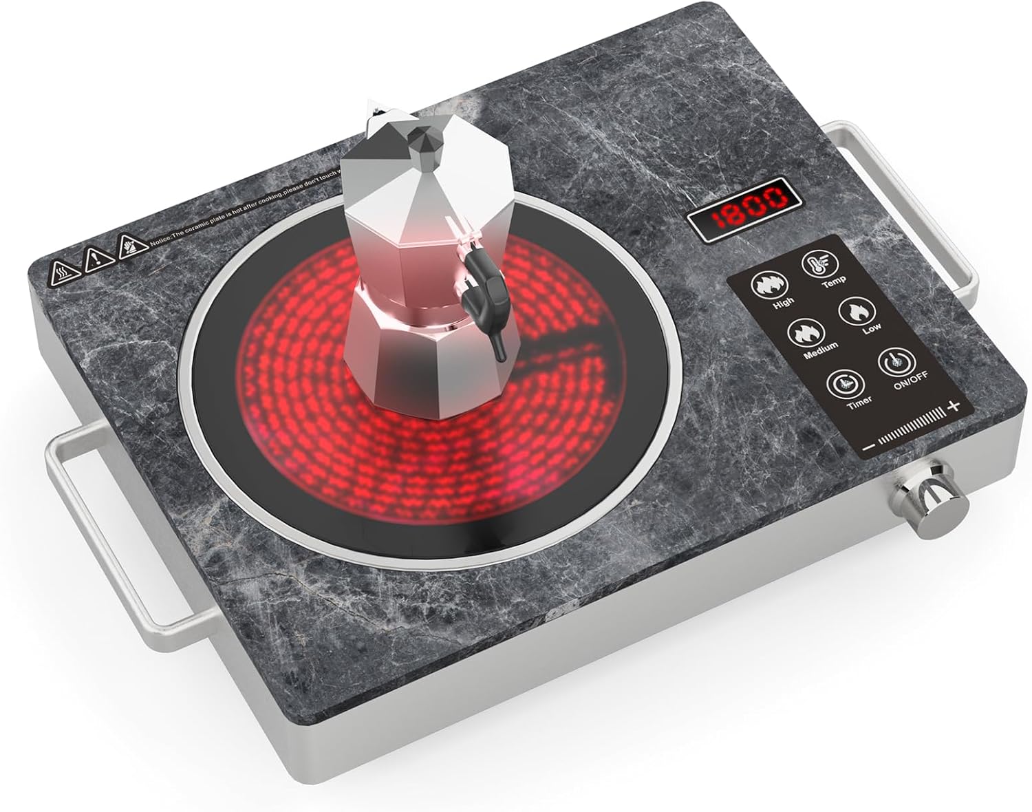 Nardea 3500W Single Hob - Infrared Ceramic Plate, Compact, Universal Compatibility & Safety Functions Wall Sculptures
