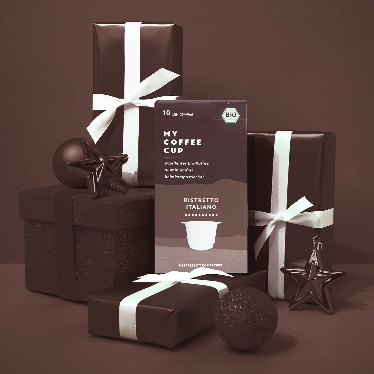 MY-COFFEE CUP My Coffee Cup - RISTRETTO ITALIANO - Organic Coffee 3 Packs I 30 Coffee Capsules for Nespresso®³ Capsule Machines I 100% Home and Garden Compostable I Sustainable - 0% Aluminum