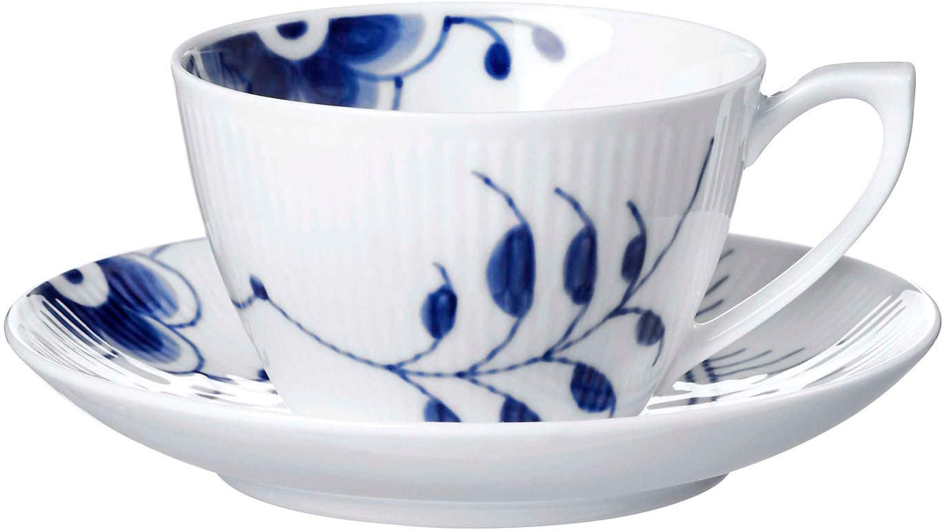 Royal Copenhagen Blue Fluted Mega Cup 28cl and Saucer