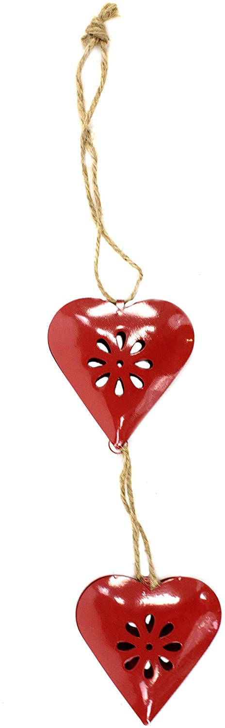 DARO DEKO Daro Decorative Metal Double Heart Hanging 50 Cm
