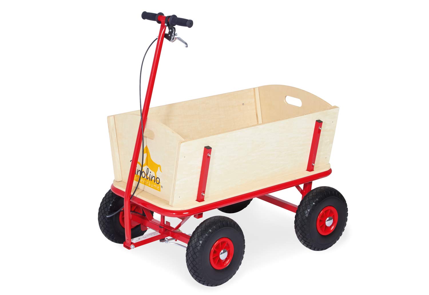 Pinolino Til Handcart With Brake, Solid Wood, Upper Parts Fully Removable, 