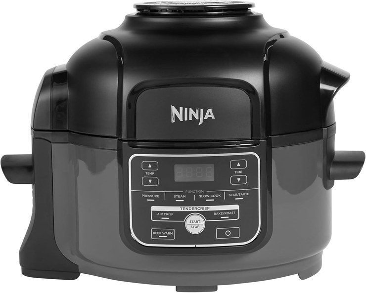 Ninja Foodi 6-in-1 Multi-Cooker Mini [OP100EU], Pressure Cooking, Hot Air Frying, Slow Cooking, Steaming, Baking/Roasting, Sauting, 4.7 Liters, 60% Energy Costs