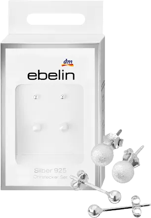 ebelin Set of 4 stud earrings in 925 sterling silver
