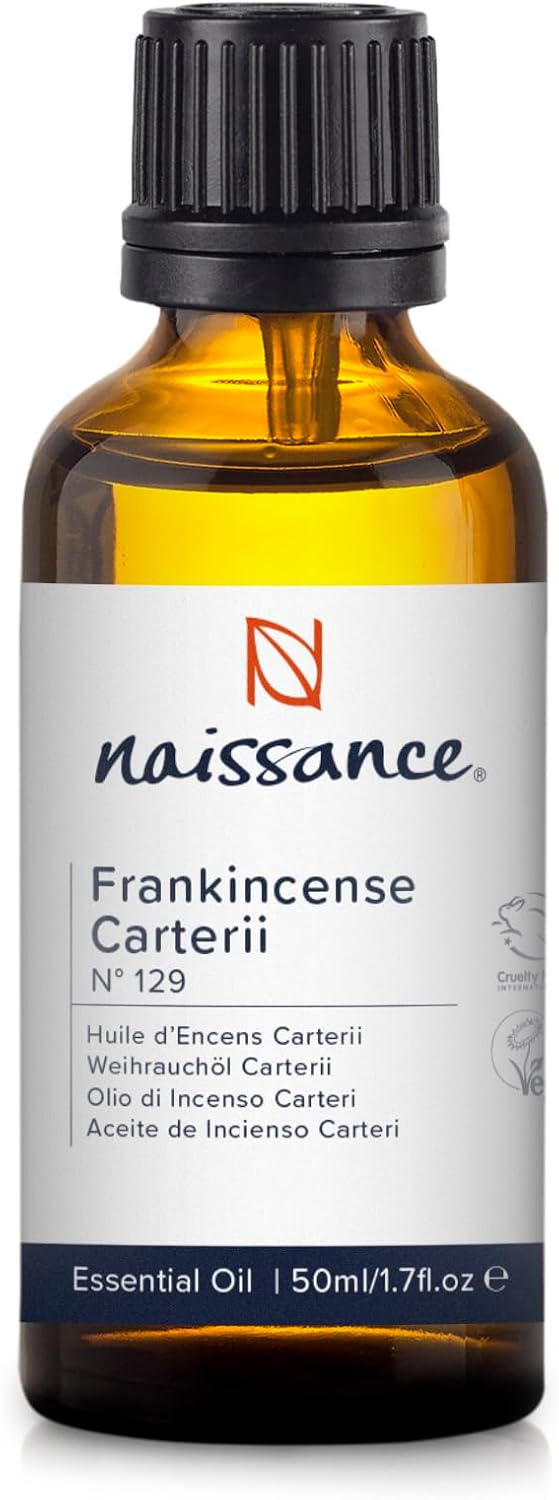 Naissance African Frankincense Oil (No. 129), 50 ml, Boswellia Carteri, 100% Natural Pure Frankincense Essential Oil for Natural Cosmetics, Aromatherapy, Oil Burner, Fragrance Oil for Aroma Diffuser
