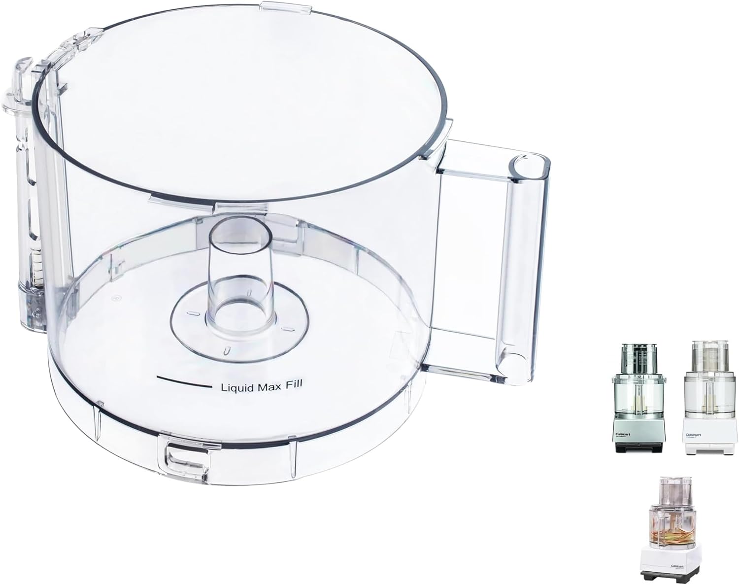 Cuisinart DLC-865AGTXT1 Work Bowl with Handle (If your bowl had two latches, you need to buy a new lid Item # DLC-877BGTXT1 & Large Slider & Sleeve Assembly (grey) Item # DLC-018BGTXT1 .