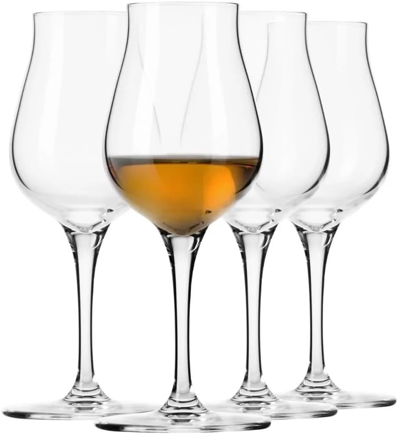 Krosno Brandy Cognac Snifter Glasses Rum Tasting Gift Set | Set of 4 | 110ml | Avant-Garde Collection | For Home, Restaurants & Kitchen | Dishwasher Safe | Lead Free Crystal Glass