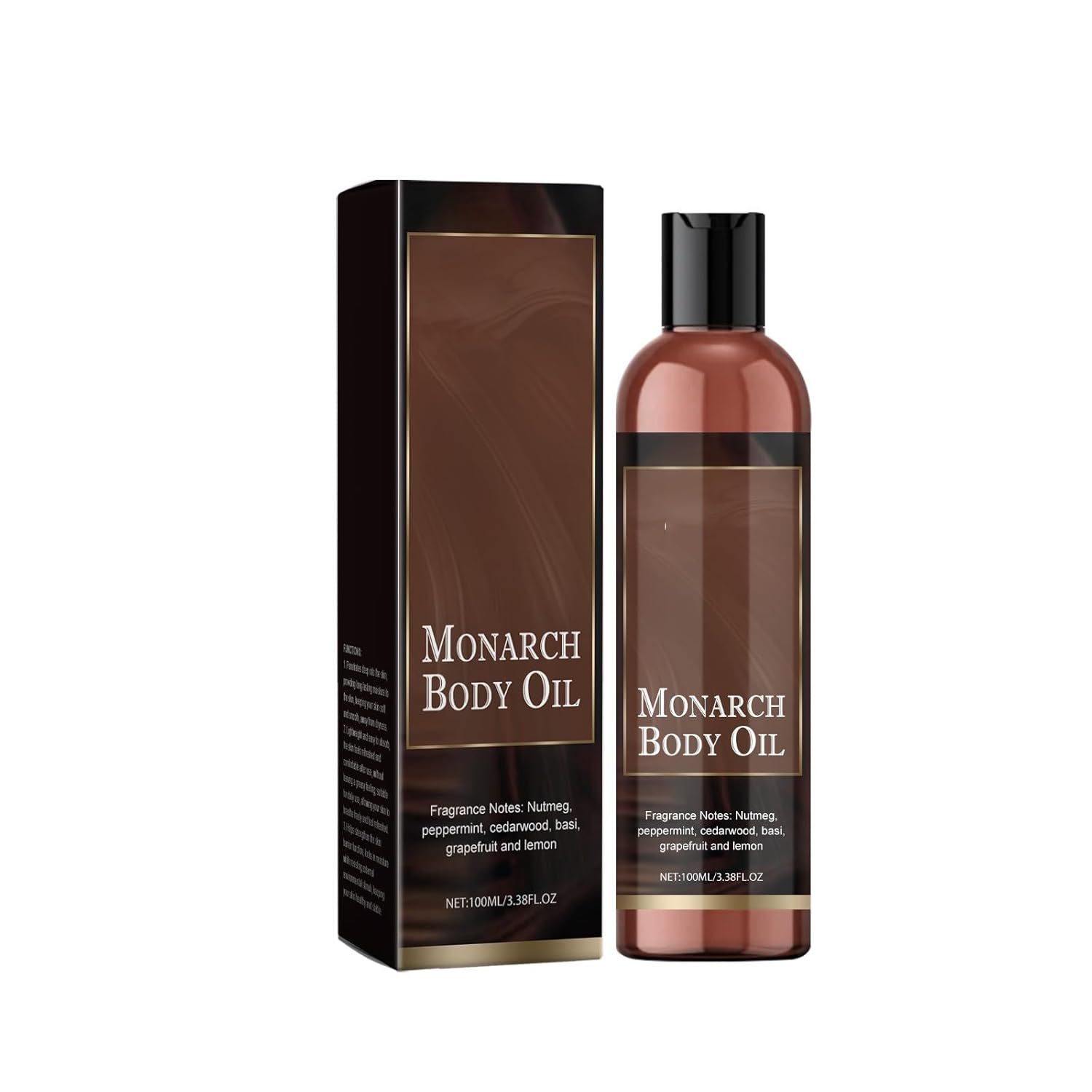 Generic The body oil penetrates deep into the skin and provides long-lasting protection of the skin, leaving it soft, supple and does not dry out (100 ml) VXj847 (brown, 13.2 x 3.8 cm)