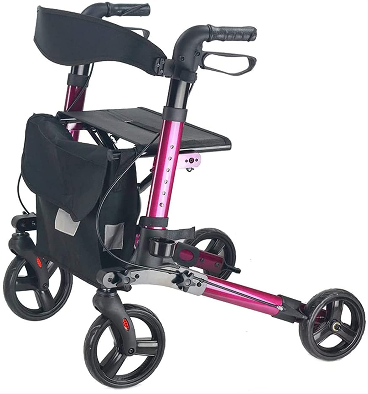 Vitaisa Folding Rollator Walker 4 Räder Mobilität Walker mit Sitz, höhenverstellbare Mobilität Leichtgewichtiger Rolling Erwachsener Walker für ältere Senior