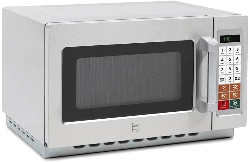 METRO Professional Microwave GMW1034S, Stainless Steel, 55.3 x 48.5 x 34.3 cm, 100 Programmes, 60 Minute Timer, 34 L, Max. Plate Diameter 32 cm, Silver