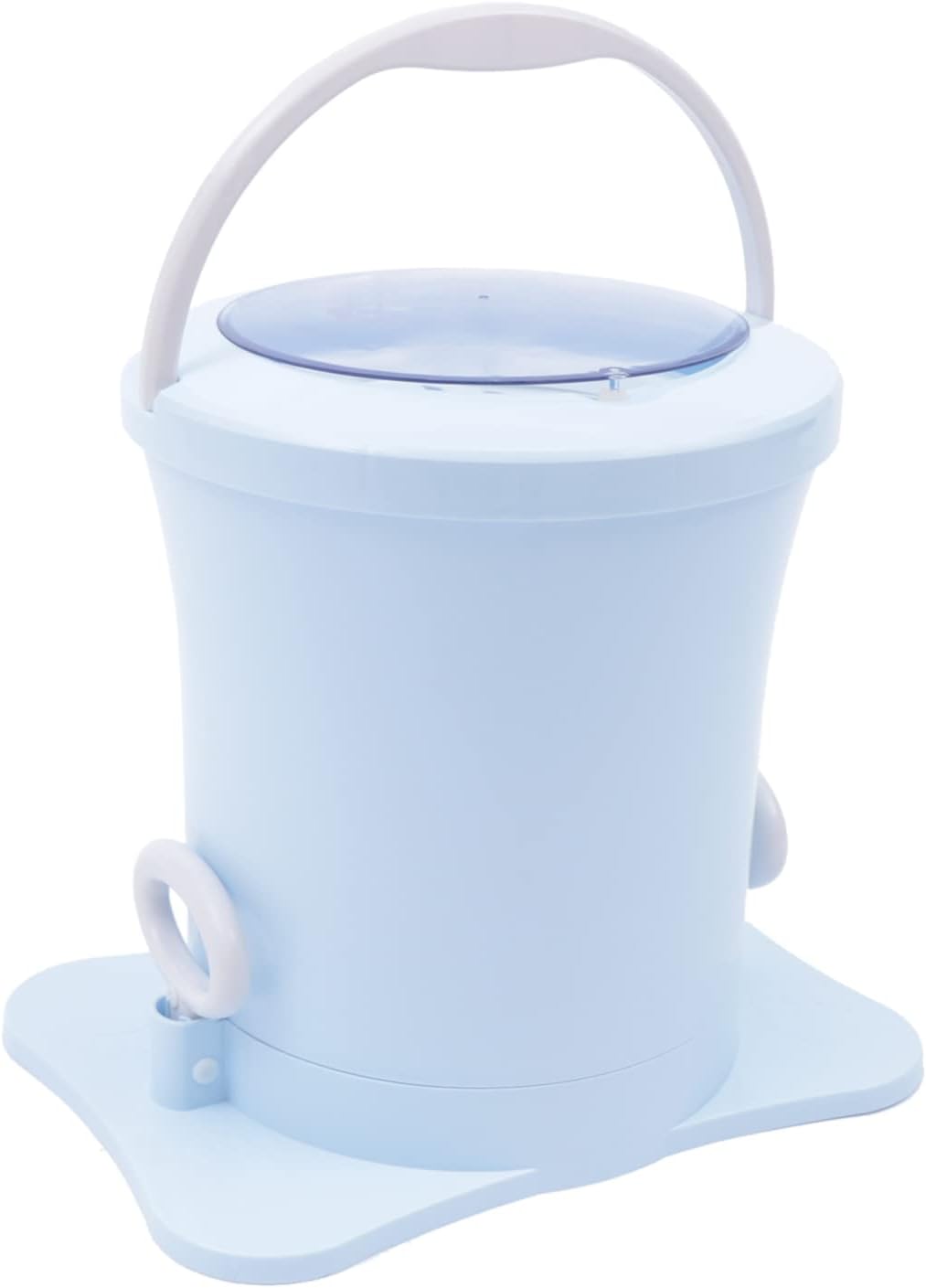 lousriyy Manual Laundry Spinner Made of PP/ABS/Stainless Steel, Mini Washing Machine with 5 kg Load, Damping Spring, Extendable Drain Line and Splash Guard Lid, Spin Dryer for Outdoor Travel, Apartment Life