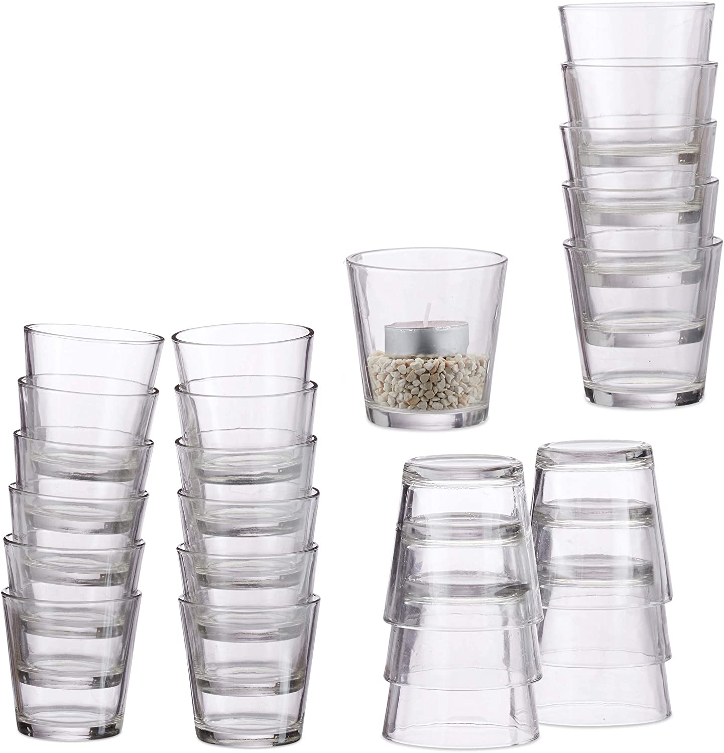 Relaxdays Set of Tea Light Glasses