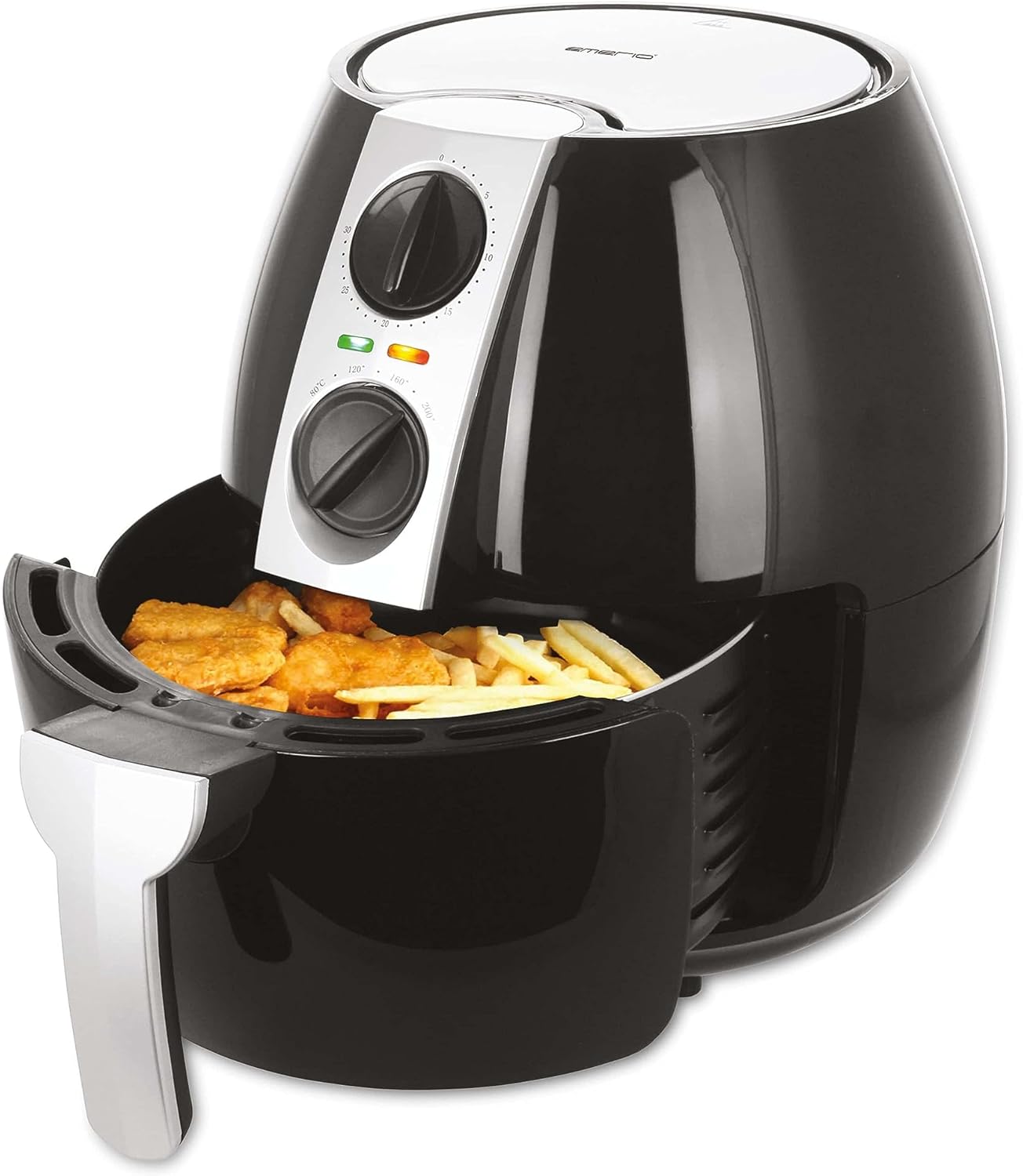 Emerio Hot Air Fryer, Airfryer, Smart Fryer, Price / Performance Winner 08/2020, Frying without Oil, Healthier, Healthier, Healthier, Healthy, XXL, 4.5 Liter Volume, Quick Heating, Timer, 1500 Watt,
