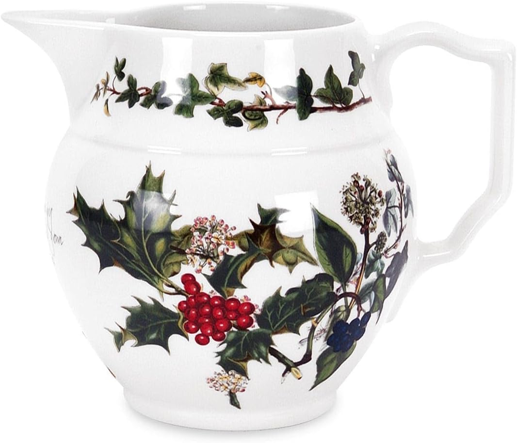 Portmeirion The Holly & Ivy Staffordshire Jug, Ceramic Multi-Colour, 11.5 x 11.5 x 11.5 cm