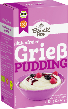 Bauckhof Dry mix for semolina pudding (2x65g) gluten-free, 130 g
