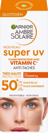 Garnier  Ambre Solaire Sunfluid face Super UV with vitamin C, LSF50+, 40 ml