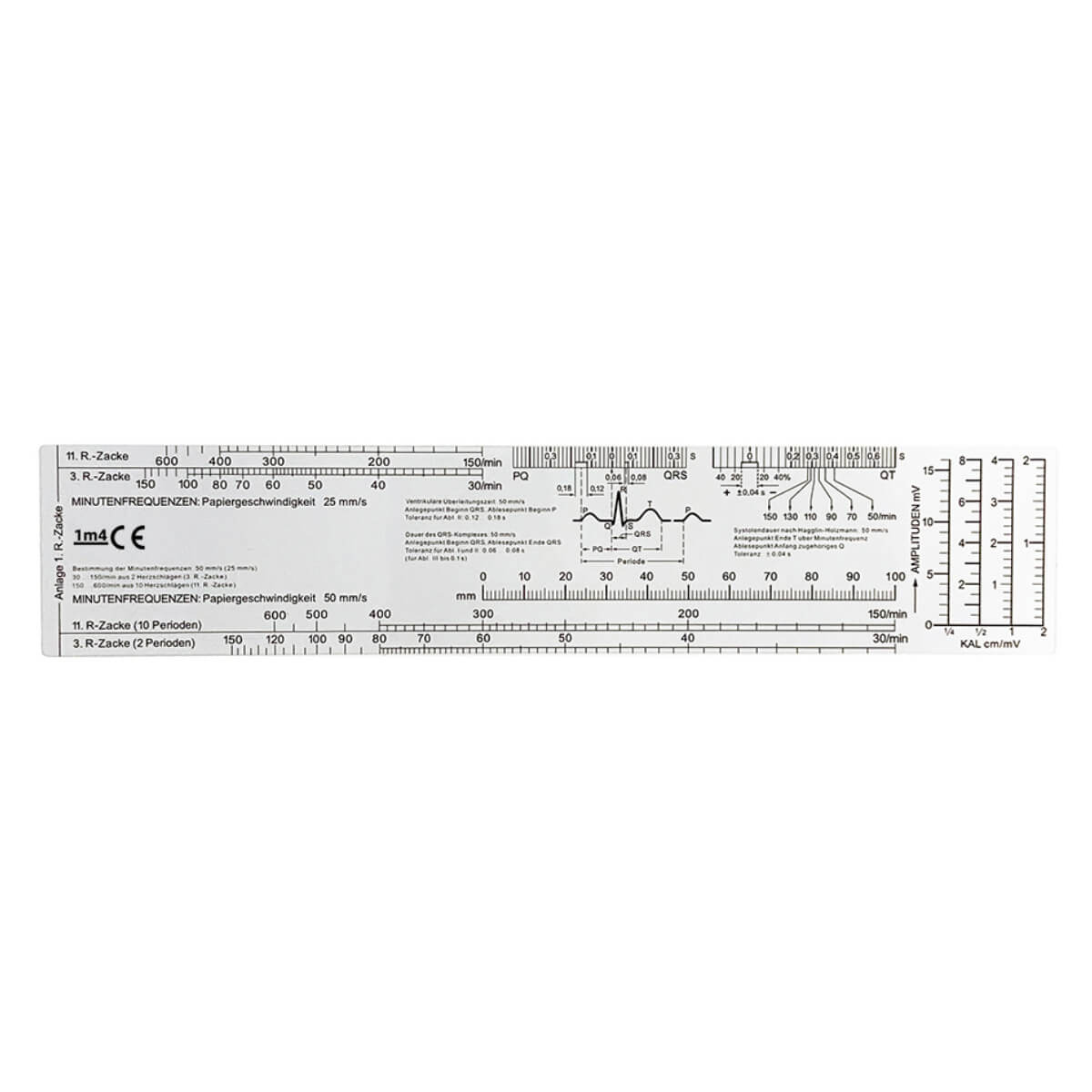 1m4 ECG ruler L 242 x B 50 mm 16 gm