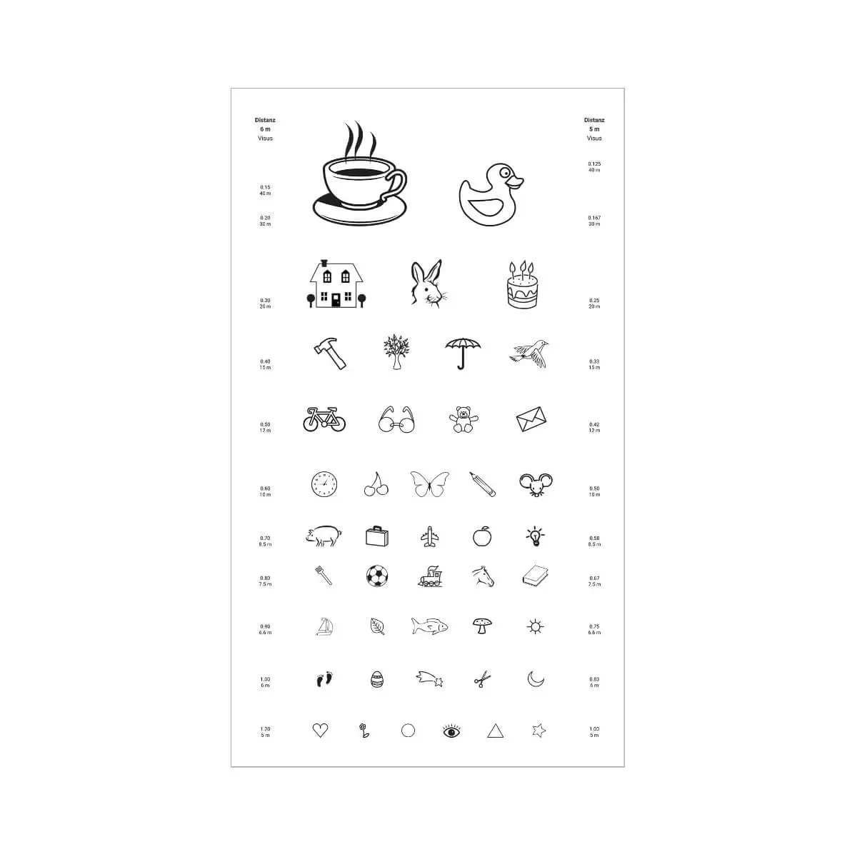 1m4 Eye Chart, Picture, H 27.5 x W 47.5 cm