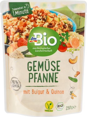 dmBio Preferred dish, vegetable pan with Bulgur & Quinoa, 250 g