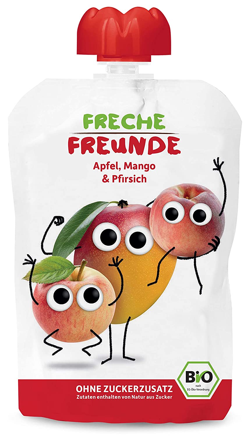 FRECHE FREUNDE Bio Quetschie Apfel Mango Pfirsich ab Jahr, 100 g