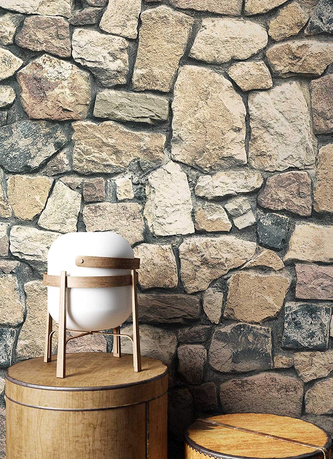 Newroom Design Newroom Stone Wallpaper Colourful Wall Stone Modern Non-Woven Wallpaper Mod