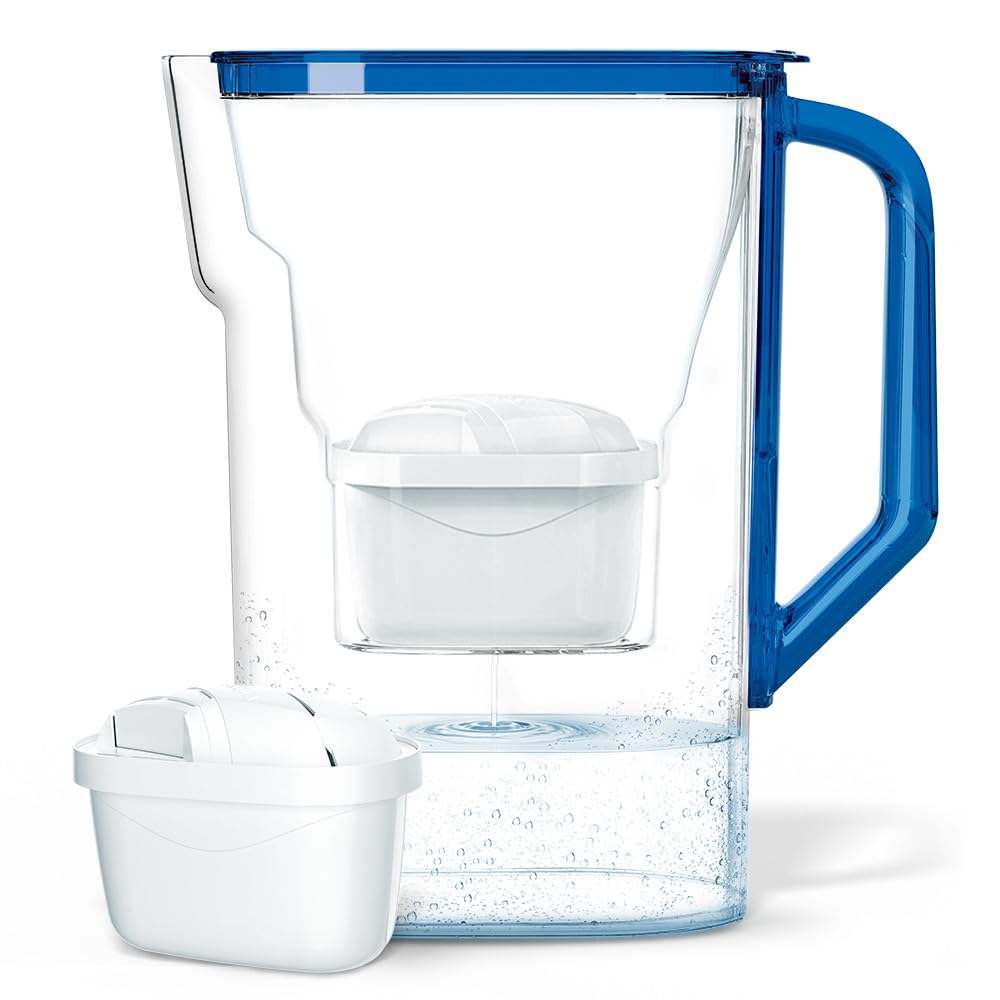 Wessper Water Filter Jug 2.7 L, Cartridge Replacement for Dafi Unimax Aquaphor A5 Brita Maxtra+ Philips AWP212/10, Reduction of Limescale, Chlorine, Includes Water Filter Jug + Water Filter Aquamax -