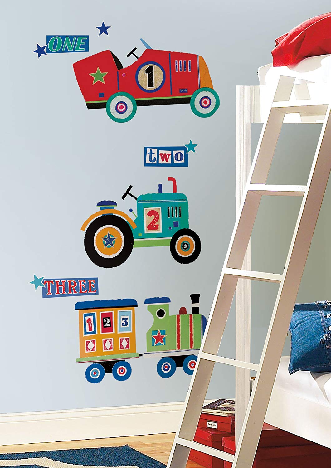 Roommates Repositionable Childrens Giant Wall Stickers Transportation