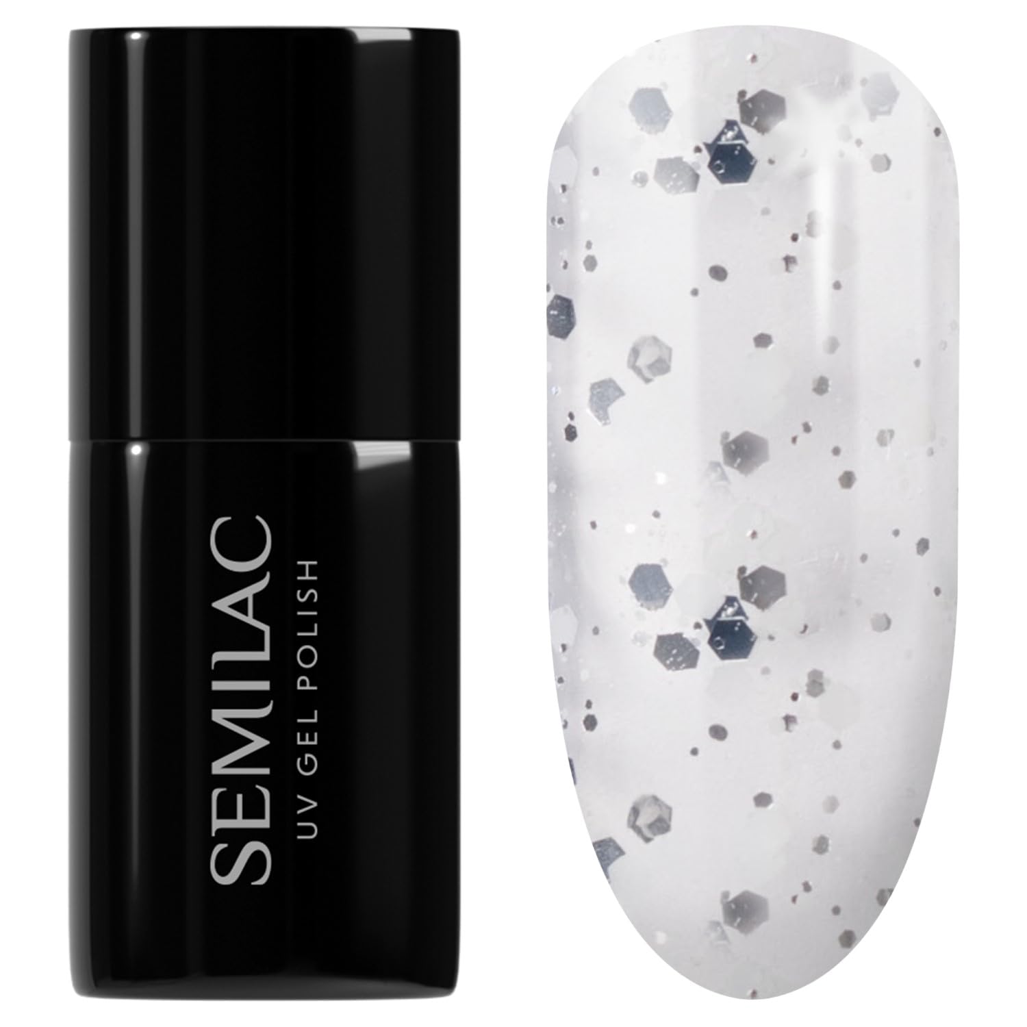 924 Semilac UV Nail Polish Silver & White Drops 7 ml