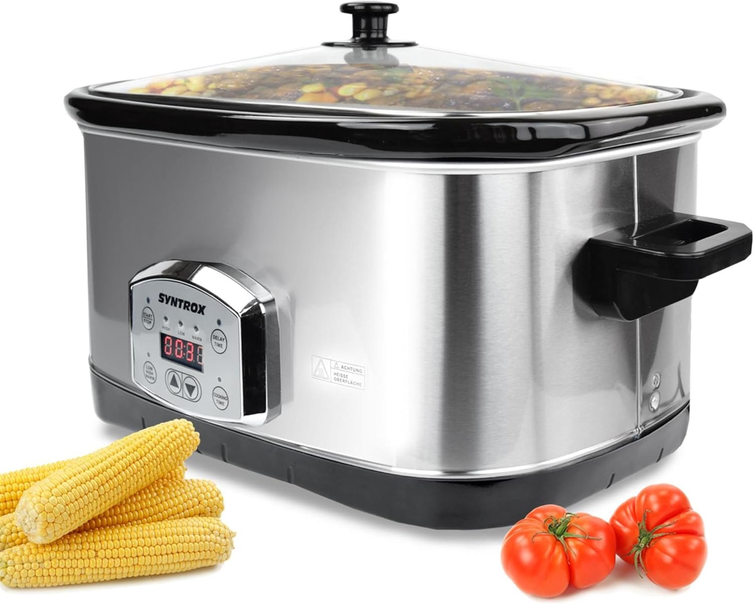 Syntrox 7.5 L Slow Cooker | casserole | slow cooker | Multi Cooker Lotel, Keep Warm Function, Dishwasher Safe, Microwave Safe, Non-Slip Feet