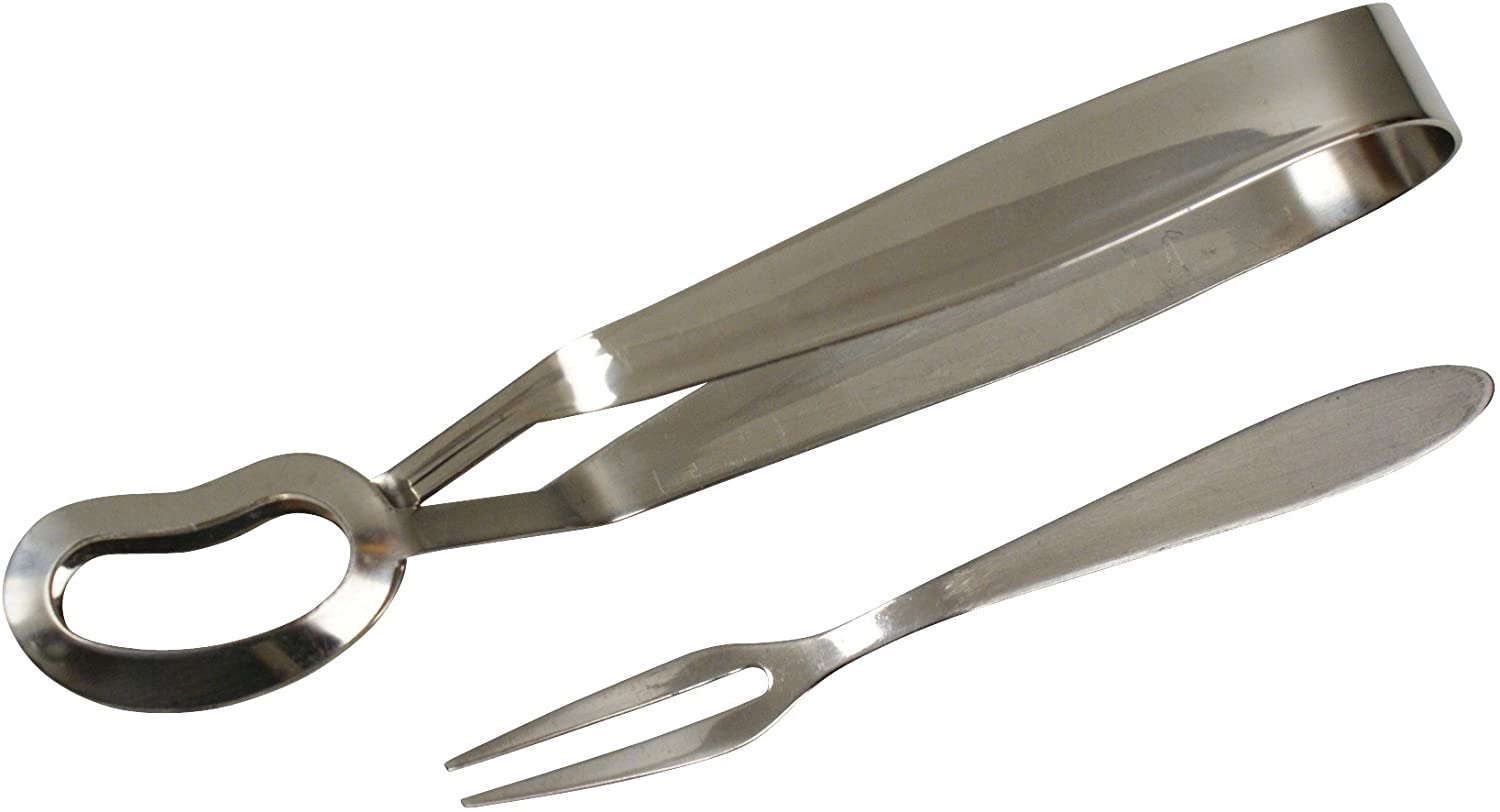 GRAWE 2-pcs. Snail Tong and Fork, stainless steel