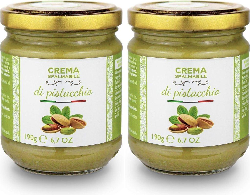 2 pieces - Brontedolci sweet pistachio cream with 40% pistachios from Sicily (Mount Etna) 2 x 190g