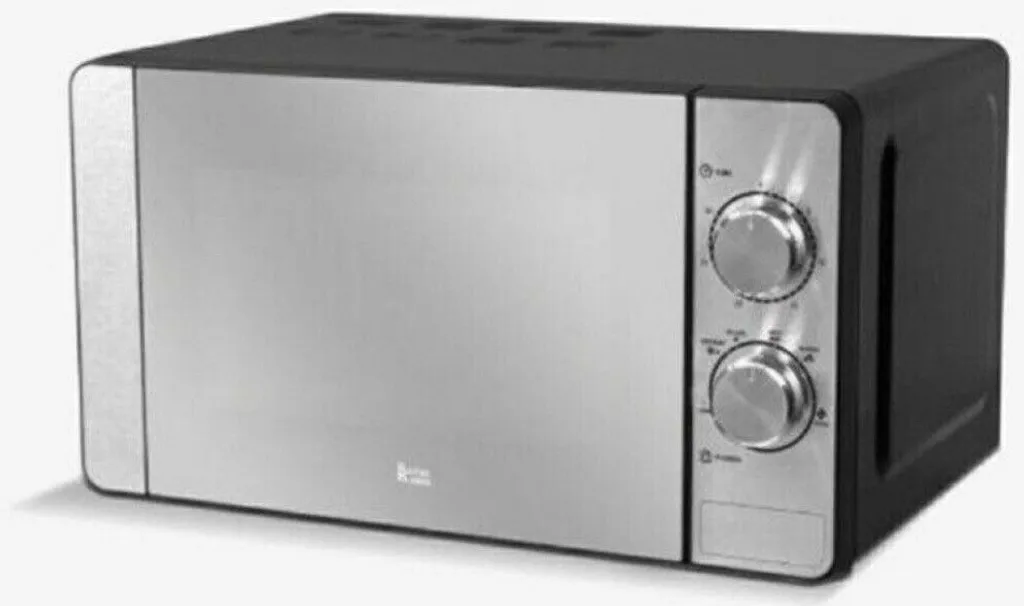ROYAL SWISS 20L microwave with defrost function, pizza function, timer (6 power levels), black/silver, 700W