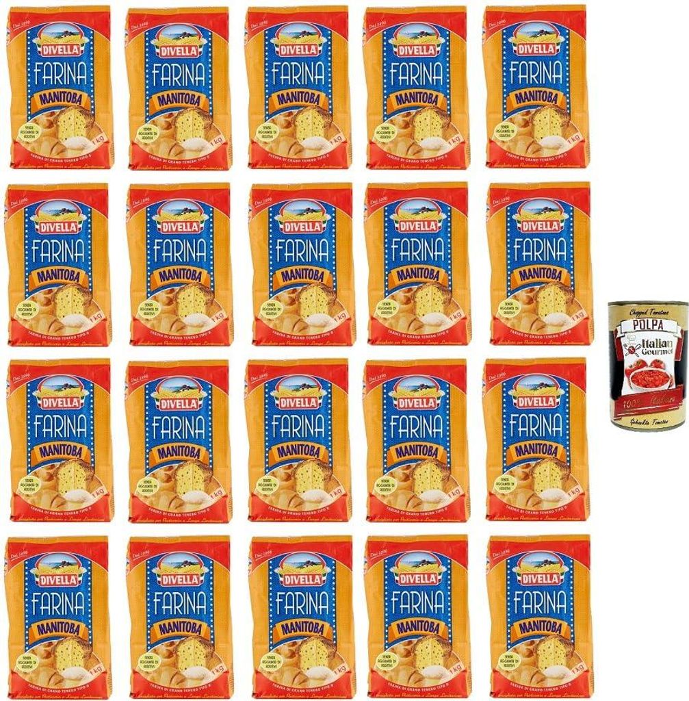 20x Divella Farina Manitoba Manitoba flour 1kg + Italian Gourmet polpa 400g