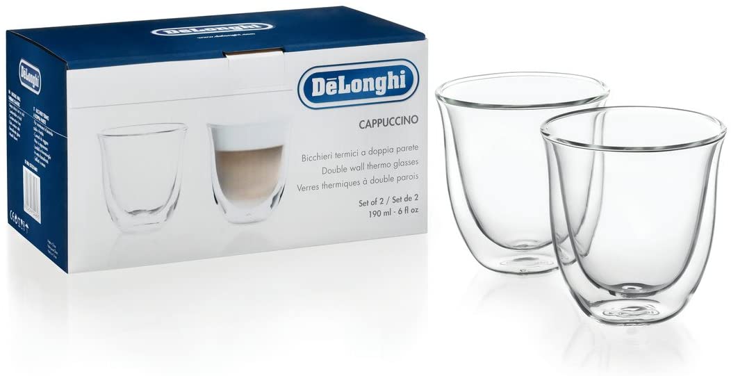 Delonghi 5513214601 Cappuccino Thermo Glasses - Pack of 2